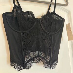 Black Satin Lace Corset